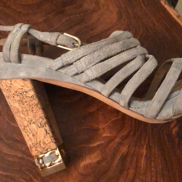 Chanel blue suede sandals with cork heel - Picture 2 of 2